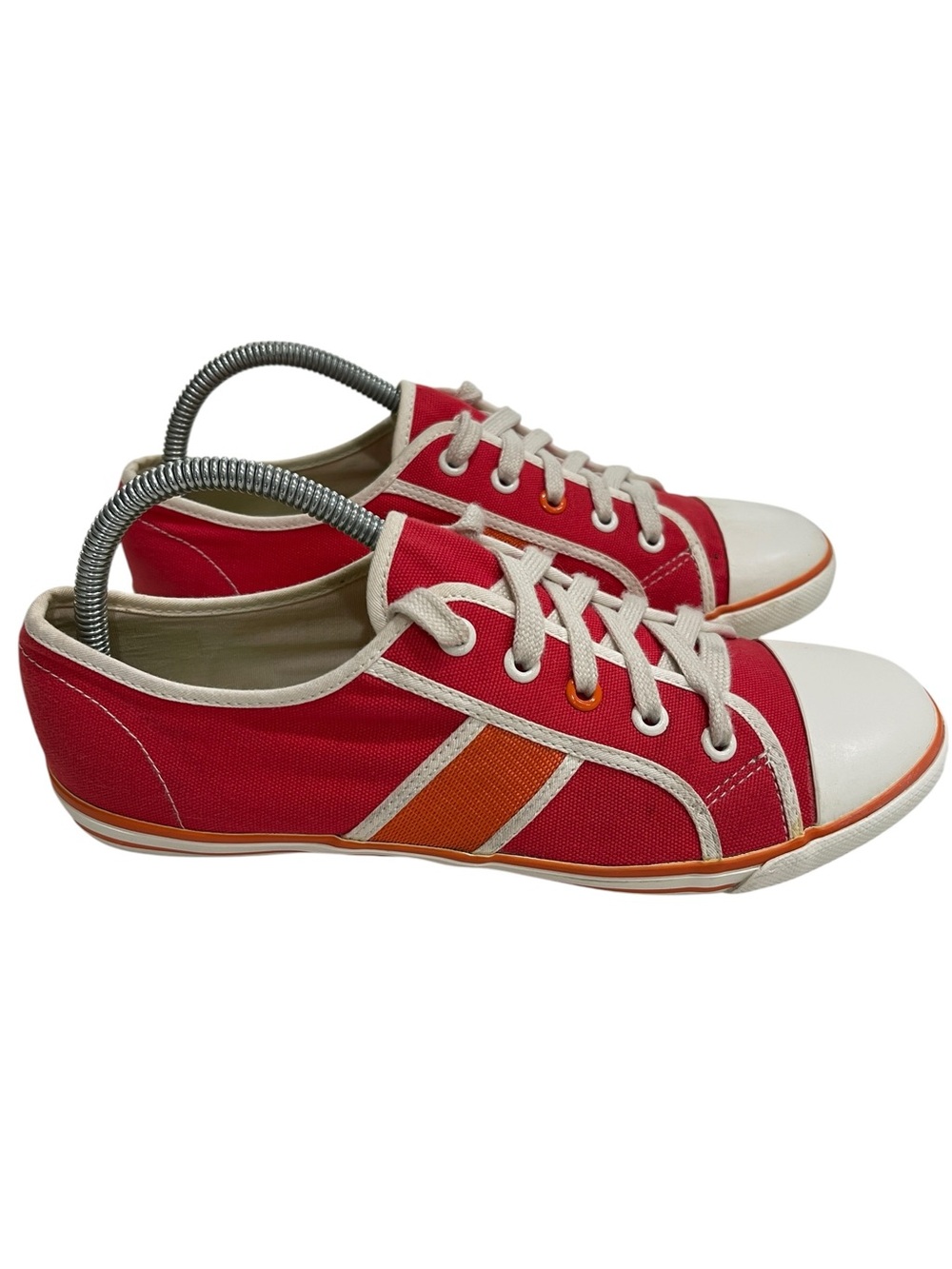 Boden Women’s Color Block Canvas Sneakers Red Orange SZ 9.5 41